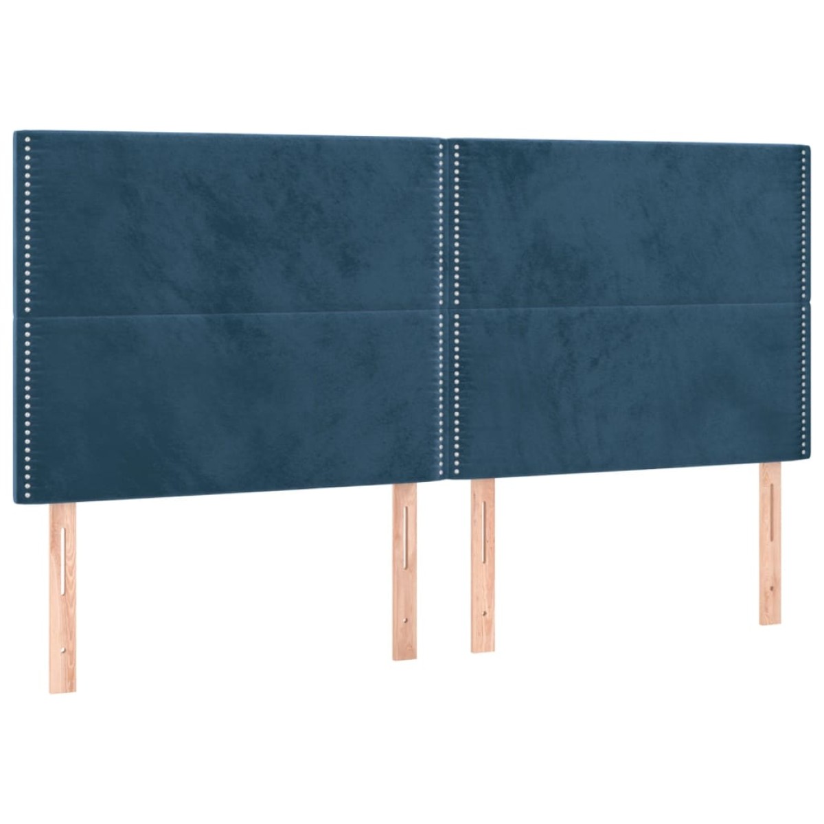 vidaXL Κρεβάτι Boxspring με Στρώμα Σκούρο Μπλε 200x200 εκ. Βελούδινο