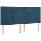 vidaXL Κρεβάτι Boxspring με Στρώμα Σκούρο Μπλε 200x200 εκ. Βελούδινο