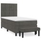 vidaXL Κρεβάτι Boxspring με Στρώμα Σκούρο Γκρι 80x200 εκ. Βελούδινο