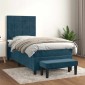 vidaXL Κρεβάτι Boxspring με Στρώμα Σκούρο Μπλε 80 x 200 εκ. Βελούδινο