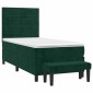 vidaXL Κρεβάτι Boxspring με Στρώμα Σκούρο Πράσινο 100x200εκ. Βελούδινο