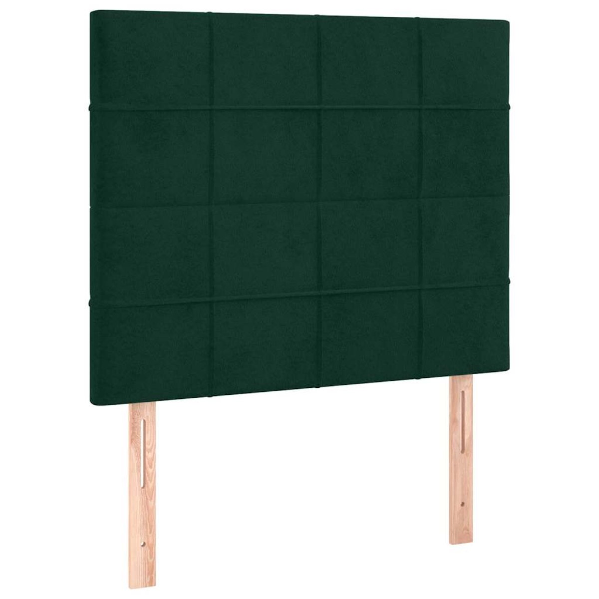 vidaXL Κρεβάτι Boxspring με Στρώμα Σκούρο Πράσινο 100x200εκ. Βελούδινο