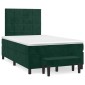 vidaXL Κρεβάτι Boxspring με Στρώμα Σκούρο Πράσινο 120x200εκ. Βελούδινο