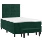 vidaXL Κρεβάτι Boxspring με Στρώμα Σκούρο Πράσινο 120x200εκ. Βελούδινο