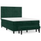 vidaXL Κρεβάτι Boxspring με Στρώμα Σκούρο Πράσινο 140x200εκ. Βελούδινο