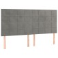 vidaXL Κρεβάτι Boxspring με Στρώμα Ανοιχτό Γκρι 160x200 εκ. Βελούδινο