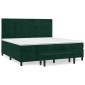 vidaXL Κρεβάτι Boxspring με Στρώμα Σκούρο Πράσινο 200x200εκ. Βελούδινο