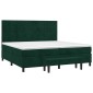 vidaXL Κρεβάτι Boxspring με Στρώμα Σκούρο Πράσινο 200x200εκ. Βελούδινο