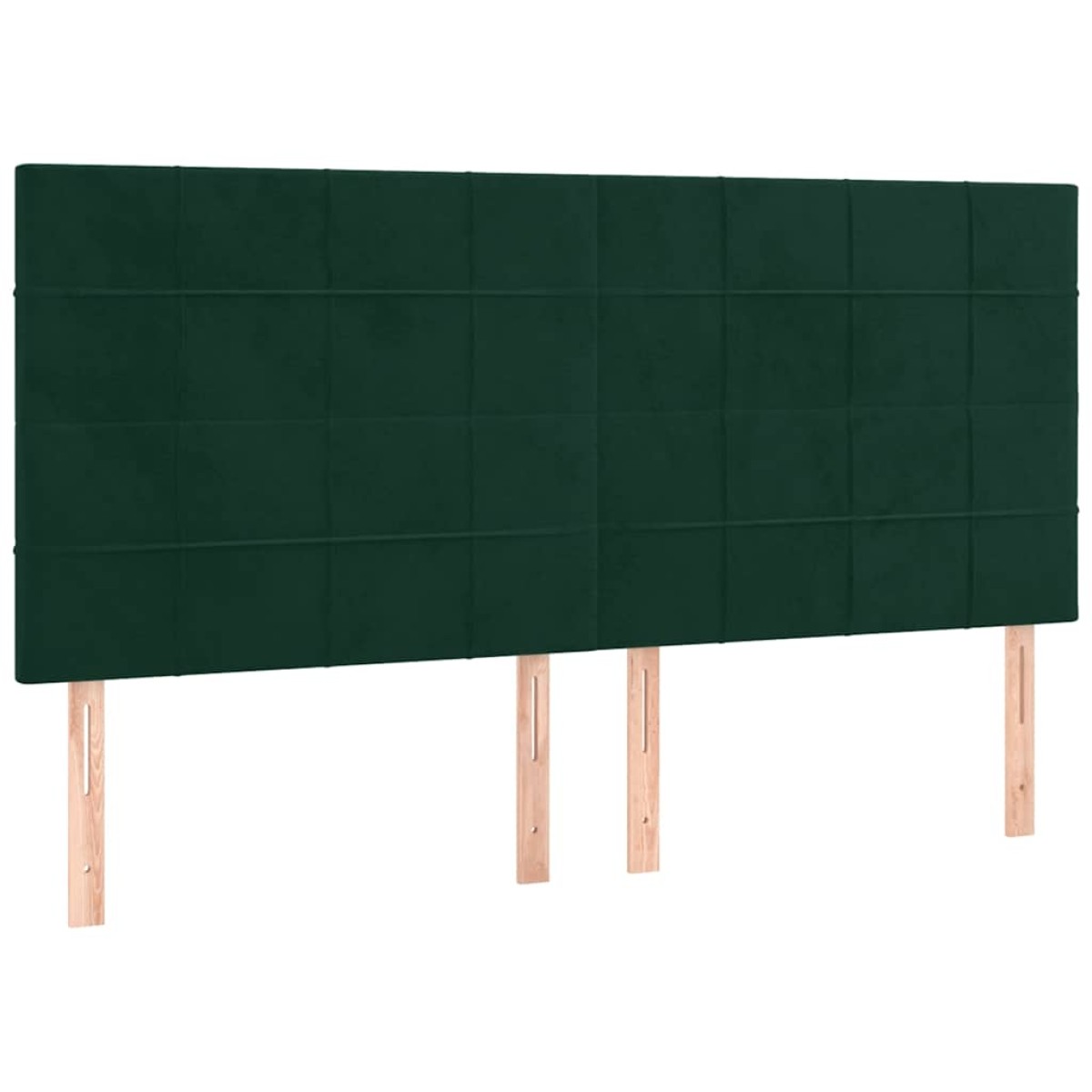 vidaXL Κρεβάτι Boxspring με Στρώμα Σκούρο Πράσινο 200x200εκ. Βελούδινο