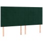 vidaXL Κρεβάτι Boxspring με Στρώμα Σκούρο Πράσινο 200x200εκ. Βελούδινο