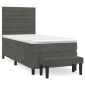 vidaXL Κρεβάτι Boxspring με Στρώμα Σκούρο Γκρι 80x200 εκ. Βελούδινο