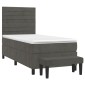 vidaXL Κρεβάτι Boxspring με Στρώμα Σκούρο Γκρι 80x200 εκ. Βελούδινο