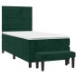 vidaXL Κρεβάτι Boxspring με Στρώμα Σκούρο Πράσινο 80x200 εκ. Βελούδινο