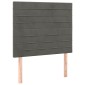 vidaXL Κρεβάτι Boxspring με Στρώμα Σκούρο Γκρι 90x190 εκ. Βελούδινο