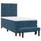 vidaXL Κρεβάτι Boxspring με Στρώμα Σκούρο Μπλε 90x190 εκ. Βελούδινο
