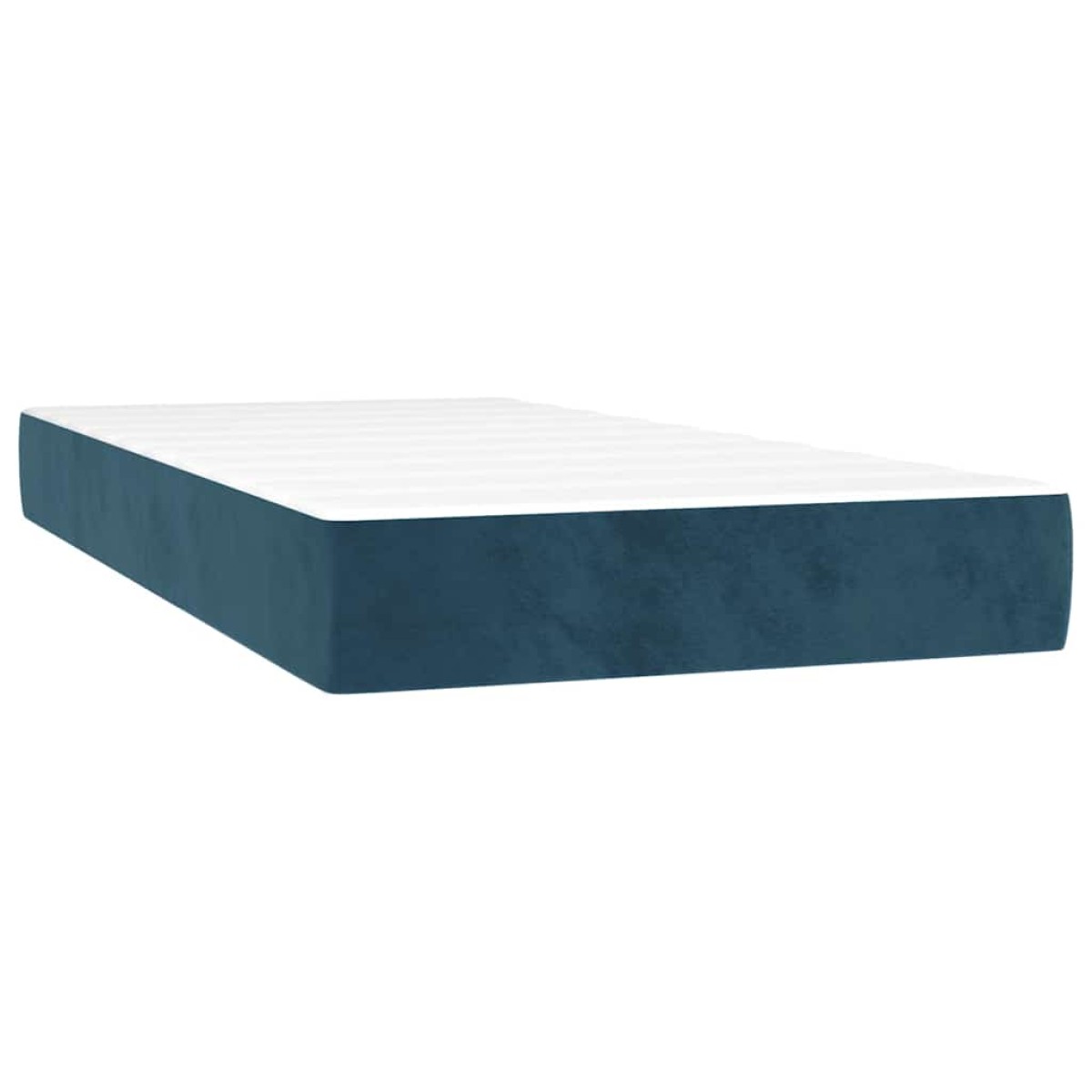vidaXL Κρεβάτι Boxspring με Στρώμα Σκούρο Μπλε 90x190 εκ. Βελούδινο