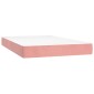 vidaXL Κρεβάτι Boxspring με Στρώμα Ροζ 120x200 εκ. Βελούδινο