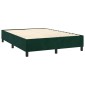 vidaXL Κρεβάτι Boxspring με Στρώμα Σκούρο Πράσινο 140x190εκ. Βελούδινο