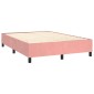 vidaXL Κρεβάτι Boxspring με Στρώμα Ροζ 140x200 εκ. Βελούδινο
