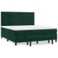 vidaXL Κρεβάτι Boxspring με Στρώμα Σκούρο Πράσινο 160x200εκ. Βελούδινο
