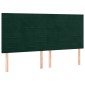 vidaXL Κρεβάτι Boxspring με Στρώμα Σκούρο Πράσινο 160x200εκ. Βελούδινο