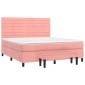 vidaXL Κρεβάτι Boxspring με Στρώμα Ροζ 160x200 εκ. Βελούδινο