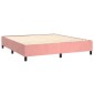 vidaXL Κρεβάτι Boxspring με Στρώμα Ροζ 160x200 εκ. Βελούδινο