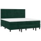 vidaXL Κρεβάτι Boxspring με Στρώμα Σκούρο Πράσινο 200x200εκ. Βελούδινο