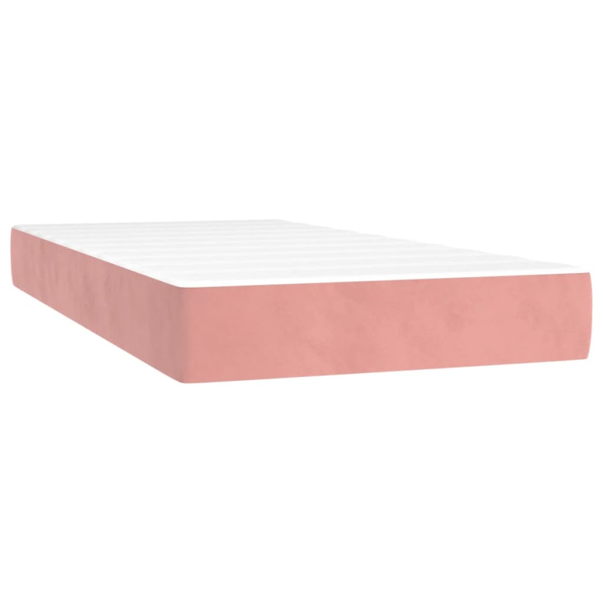 vidaXL Κρεβάτι Boxspring με Στρώμα Ροζ 200x200 εκ. Βελούδινο