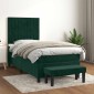 vidaXL Κρεβάτι Boxspring με Στρώμα Σκούρο Πράσινο 90x190 εκ. Βελούδινο