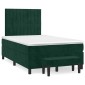 vidaXL Κρεβάτι Boxspring με Στρώμα Σκούρο Πράσινο 120x200εκ. Βελούδινο