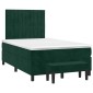 vidaXL Κρεβάτι Boxspring με Στρώμα Σκούρο Πράσινο 120x200εκ. Βελούδινο