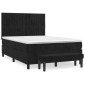 vidaXL Κρεβάτι Boxspring με Στρώμα Μαύρο 140x190 εκ. Βελούδινο