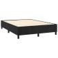 vidaXL Κρεβάτι Boxspring με Στρώμα Μαύρο 140x190 εκ. Βελούδινο
