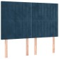 vidaXL Κρεβάτι Boxspring με Στρώμα Σκούρο Μπλε 140x190 εκ. Βελούδινο