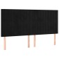 vidaXL Κρεβάτι Boxspring με Στρώμα Μαύρο 200x200 εκ. Βελούδινο