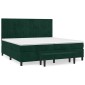 vidaXL Κρεβάτι Boxspring με Στρώμα Σκούρο Πράσινο 200x200εκ. Βελούδινο