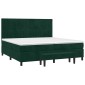 vidaXL Κρεβάτι Boxspring με Στρώμα Σκούρο Πράσινο 200x200εκ. Βελούδινο