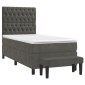 vidaXL Κρεβάτι Boxspring με Στρώμα Σκούρο Γκρι 80x200 εκ. Βελούδινο