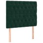 vidaXL Κρεβάτι Boxspring με Στρώμα Σκούρο Πράσινο 90x190 εκ. Βελούδινο