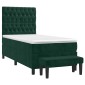 vidaXL Κρεβάτι Boxspring με Στρώμα Σκούρο Πράσινο 90x200 εκ. Βελούδινο