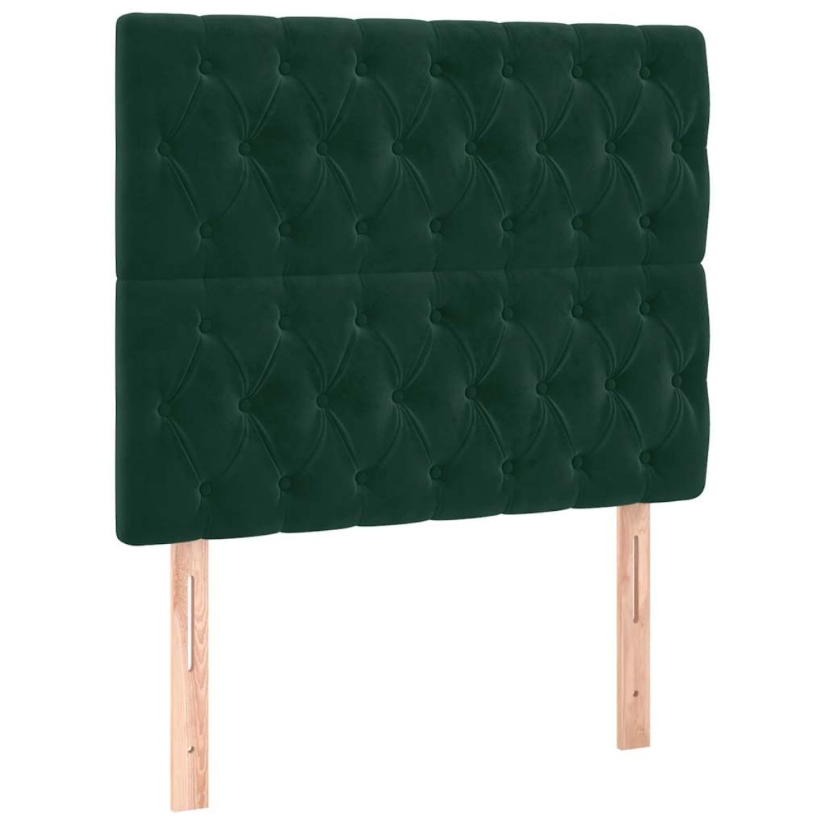 vidaXL Κρεβάτι Boxspring με Στρώμα Σκούρο Πράσινο 90x200 εκ. Βελούδινο