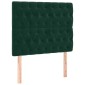 vidaXL Κρεβάτι Boxspring με Στρώμα Σκούρο Πράσινο 90x200 εκ. Βελούδινο