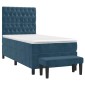 vidaXL Κρεβάτι Boxspring με Στρώμα Σκούρο Μπλε 100x200 εκ. Βελούδινο