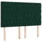 vidaXL Κρεβάτι Boxspring με Στρώμα Σκούρο Πράσινο 140x190εκ. Βελούδινο