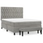 vidaXL Κρεβάτι Boxspring με Στρώμα Ανοιχτό Γκρι 140x200 εκ. Βελούδινο