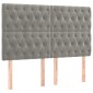 vidaXL Κρεβάτι Boxspring με Στρώμα Ανοιχτό Γκρι 140x200 εκ. Βελούδινο