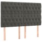 vidaXL Κρεβάτι Boxspring με Στρώμα Σκούρο Γκρι 140x200 εκ. Βελούδινο