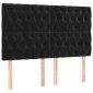 vidaXL Κρεβάτι Boxspring με Στρώμα Μαύρο 140x200 εκ. Βελούδινο