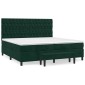 vidaXL Κρεβάτι Boxspring με Στρώμα Σκούρο Πράσινο 200x200εκ. Βελούδινο